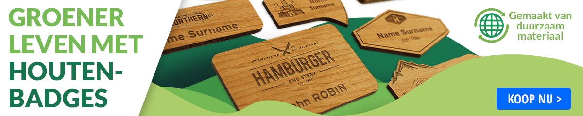 Houten naambadges